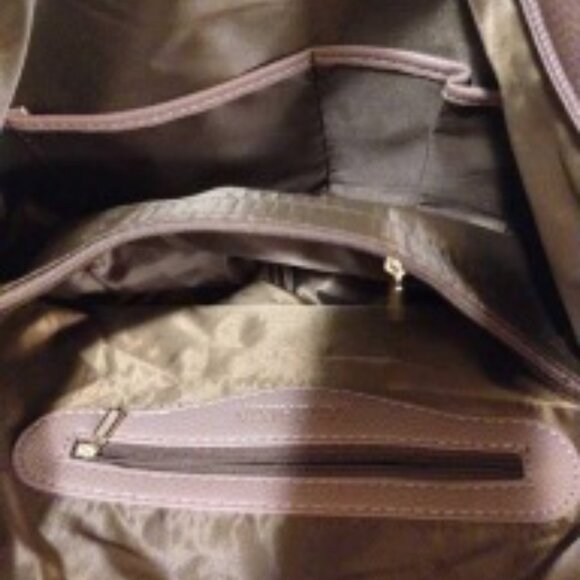 TAUPE LEATHER BAG BY LANZHIXIN (NT) - Picture 5 of 8